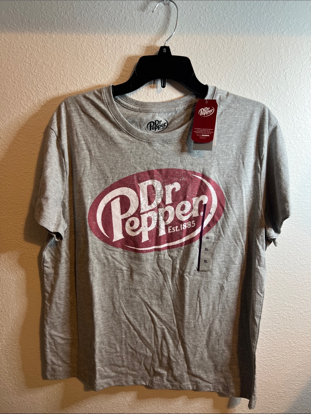 Dr Pepper Gray Logo T-Shirt - Casual Crew Neck